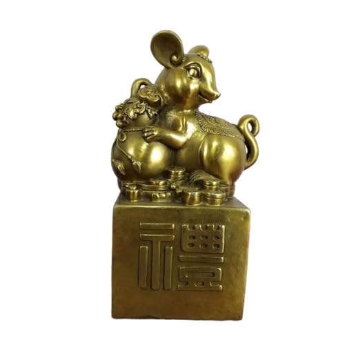 OIJHHFYGDK Antikes Dekor Arbeitszimmer Bücherregal Skulpturen Messingornamente Antikes Regal Dekorative Skulpturen Desktop Metallornamente Messingdekor von OIJHHFYGDK