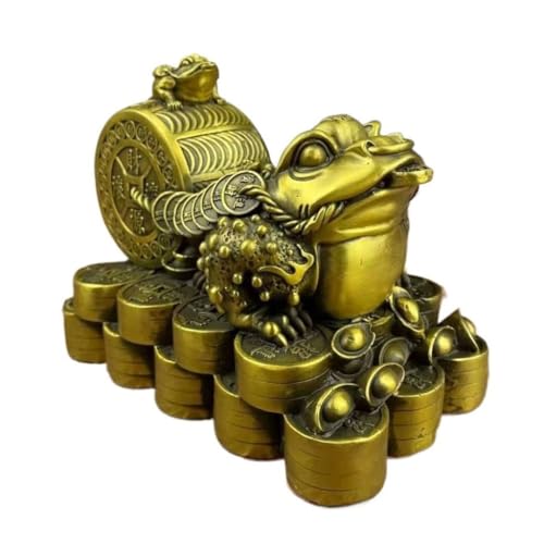 OIJHHFYGDK Antikes Dekor Bücherregal Dekoration Skulptur Feng Shui Messing Goldene Kröte Ornamente Kupfer Handwerk Schreibtisch Dekor Messing Dekor von OIJHHFYGDK