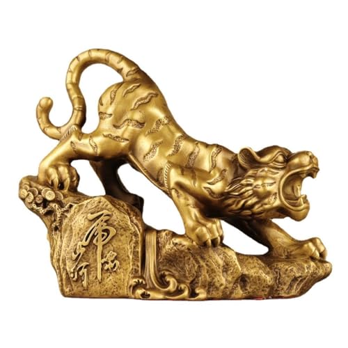 OIJHHFYGDK Antikes Dekor Chinesischer Stil Büro Wohnzimmer Dekoration Messing Tiger Ornamente Home Weinschrank Zubehör Messing Dekor von OIJHHFYGDK
