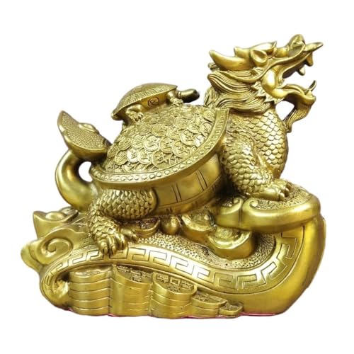 OIJHHFYGDK Antikes Dekor Messing Drachenschildkröte Ornamente für Eingangsarbeitsplatten Home Ruyi Crafts Kreative Hotelkasse Dekorative Skulpturen Messingdekor von OIJHHFYGDK