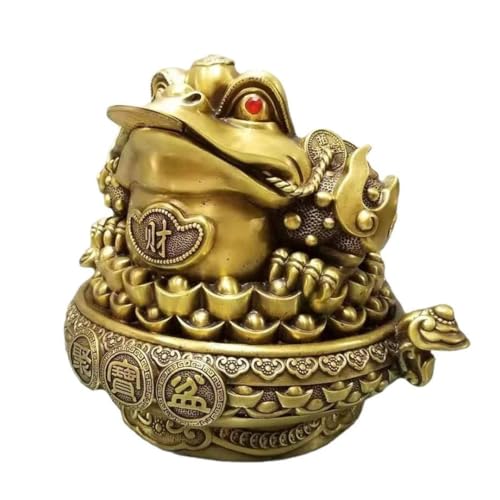 OIJHHFYGDK Antikes Dekor Wohnzimmer Büro Handwerk Messing Metall Goldene Kröte Ruyi Ornamente Eingangstheke Desktop Skulptur Dekoration Messing Dekor von OIJHHFYGDK