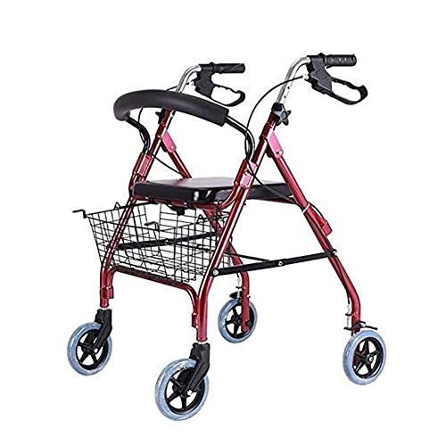 OIJHHFYGDK Aufrechter Gehwagen, Faltbarer Rollator, Mobilitätshilfe mit Vier Rädern, Rollator-Gehgestell, höhenverstellbar von OIJHHFYGDK