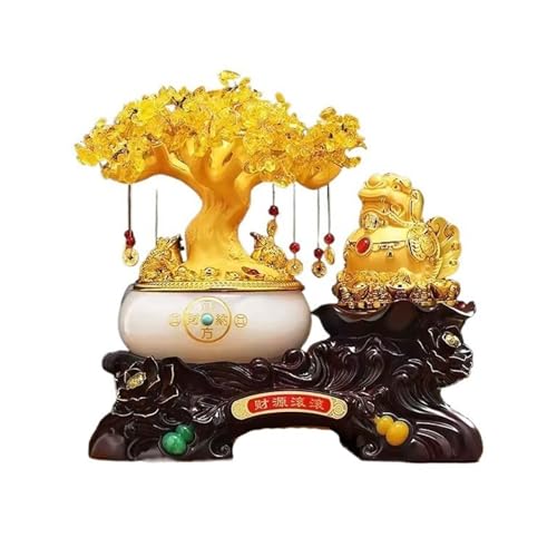 OIJHHFYGDK Bürodekor Deluxe Pixiu Glücksbaum-Ornament Glückssammeltopf Wohnzimmer-Weinschrank-Dekoration Verbessern Sie Feng Shui Schreibtischdekor Wohnzimmer-Tischdekorationen von OIJHHFYGDK