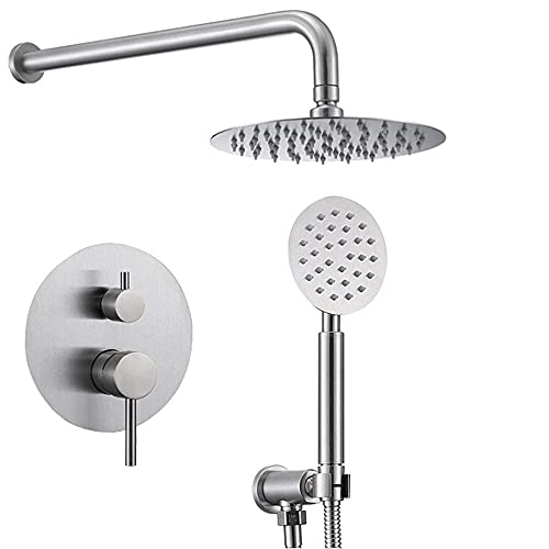 OIJHHFYGDK Duschset mit Doppelfunktions-Mischbatterie, 20,3 cm (8 Zoll), runder Regendusche und Handbrause von OIJHHFYGDK