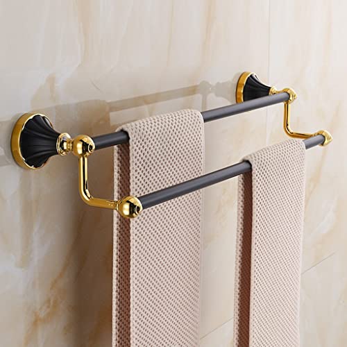 OIJHHFYGDK Europäischer Retro-Handtuchhalter, Goldener perforierter Halter, schwarzer Badetuchhalter, kreativer Handtuchhalter/Handtuchhalter fürs Badezimmer von OIJHHFYGDK