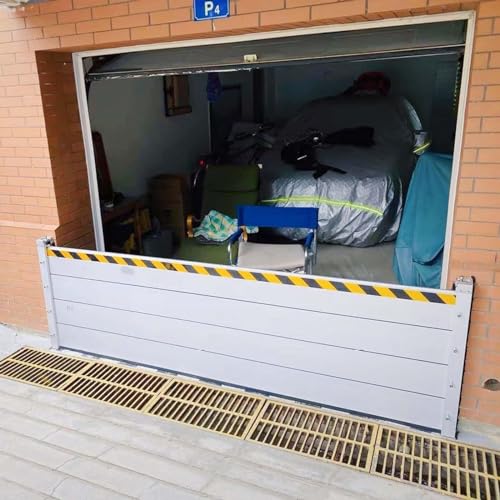 OIJHHFYGDK Flood Barrier, Metal Vertical Removable Flood Protection Barrier, Aluminum Flood Defence barriers Panel Water Stopper Board with Reflective Warning Strip, for Garage & Basement von OIJHHFYGDK