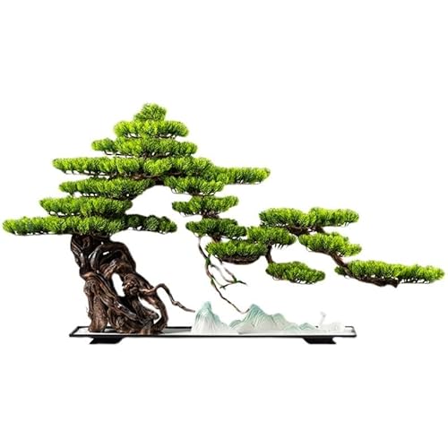OIJHHFYGDK Gefälschte Pflanzen Simulation Baum Simulation Begrüßung Kiefer Bonsai Ornamente Veranda Wohnzimmer Büro Grüne Pflanze Dekorationen Simulation Bonsai Baum von OIJHHFYGDK