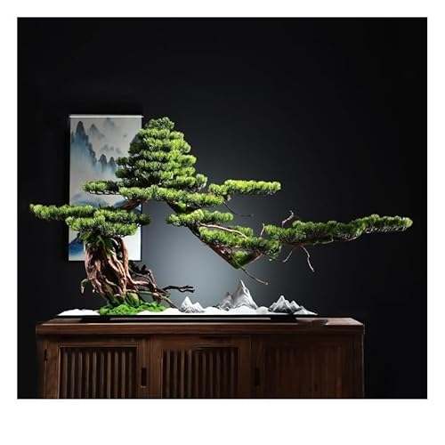 OIJHHFYGDK Gefälschte Pflanzen Simulation von Kiefernornamenten Bonsai im chinesischen Stil Eingang Wohnzimmer Büro Hotel Club Dekoration Kunsthandwerk Simulation Bonsai-Baum von OIJHHFYGDK