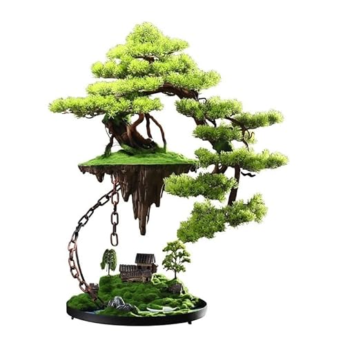 OIJHHFYGDK Gefälschte Pflanzen Simulation von einladenden Kiefern-Bonsai-Ornamenten Wohnzimmer Veranda Büro Hotel Desktop Landschaft Dekoration Simulation Bonsai-Baum von OIJHHFYGDK