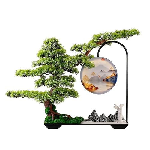 OIJHHFYGDK Gefälschte Pflanzen Simulation von einladenden Kiefernornamenten für Wohnzimmer Veranda Teestube Dekoration Zen Home Chinesischer Stil Bonsai Simulation Bonsai Baum von OIJHHFYGDK