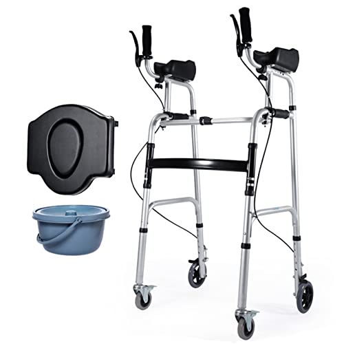 OIJHHFYGDK Gehgestell mit Rädern, höhenverstellbarer Gehwagen mit Armlehnenpolstern und Rädern, zusammenklappbare Rehabilitationshilfsmittel für ältere Menschen mit Behinderungen, B Star of Light (D) von OIJHHFYGDK