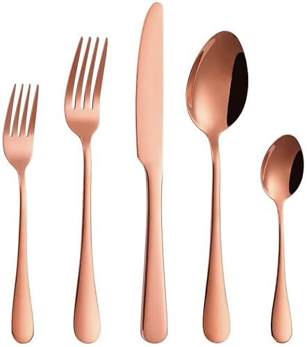 OIJHHFYGDK Geschirr Edelstahl Besteck Set 20 Stück Silberbesteck Set dient 4 Küche Besteck Abendessen Service von OIJHHFYGDK