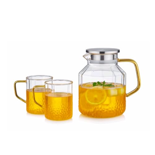 OIJHHFYGDK Glas transparent mit Sieb und Deckel Tischplatte Loser Tee große Kapazität 52,8 Unzen/1500 ml von OIJHHFYGDK