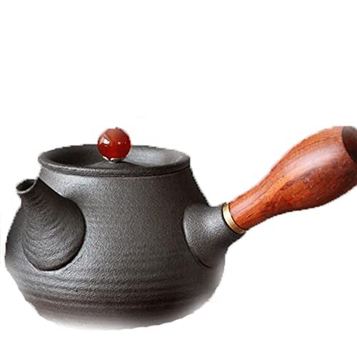 OIJHHFYGDK Grobkeramik mit Holzgriff, Seitentopf, Ofen Wird zu Kung-Fu-Teeservice, grobe Keramik, Holz, Palisandergriff, Teebereiter von OIJHHFYGDK