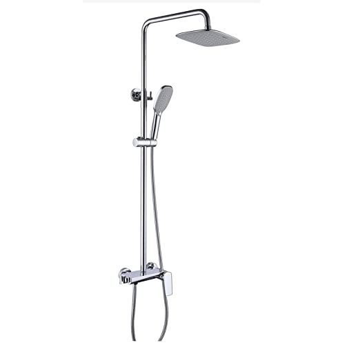 OIJHHFYGDK Hochdruck-Regenduschkopf, Kombi-Handbrause mit 27,9 cm Verlängerungsarm, verstellbarer auslaufsicherer Duschkopf mit Halterung, Chrom von OIJHHFYGDK