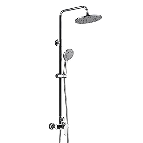 OIJHHFYGDK Hochdruck-Regenduschkopf mit Verlängerungsarm, kombinierter Handbrause mit 7 Einstellungen, Höhe / Winkel verstellbar, Chrom von OIJHHFYGDK