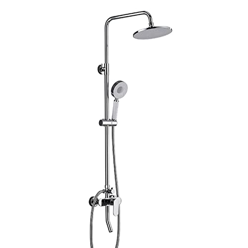OIJHHFYGDK Hochdruck-Regenduschkopf mit Verlängerungsarm, kombinierter Handbrause mit 7 Einstellungen, Höhe / Winkel verstellbar, Chrom von OIJHHFYGDK