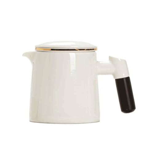 OIJHHFYGDK Keramik-Arbeitsplatte mit Teesieb und Deckel, weiß, für losen Tee, 14,0 oz/400 ml von OIJHHFYGDK