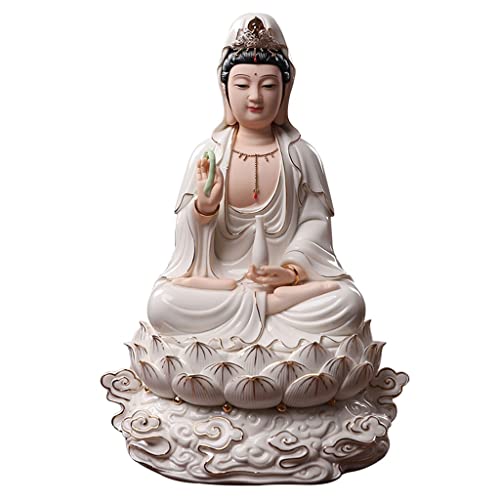 OIJHHFYGDK Keramik goldbemalt Avalokitesvara Bodhisattva Home Sitzender Lotus Avalokitesvara Buddha Statue Home Anbetung und Sicherheitsschmuck Buddha Statue OIJHHFYGDK Keramik goldbemalt Avalokitesvara Bodhisattva Home Sitzender Lotus Avalokitesvara Buddha Statue Home Anbetung und Sicherheitsschmuck Buddha Statue von OIJHHFYGDK