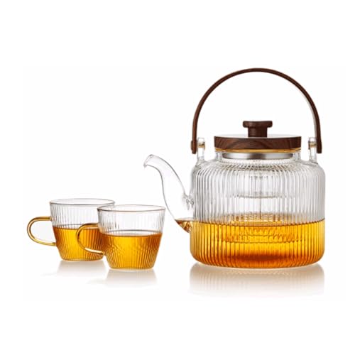 OIJHHFYGDK Klares Tischglas mit Edelstahl-Sieb und Deckel-Set, großes Fassungsvermögen, 38,7 oz / 1100 ml von OIJHHFYGDK