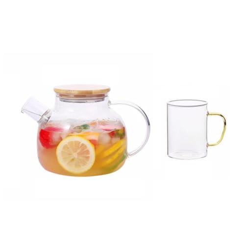 OIJHHFYGDK Klassischer Glas-Teekessel für zu Hause mit großer Kapazität, transparenter Teekocher mit Griff, Teeservice, Kaltwasserkanne, einfach zu bedienen von OIJHHFYGDK