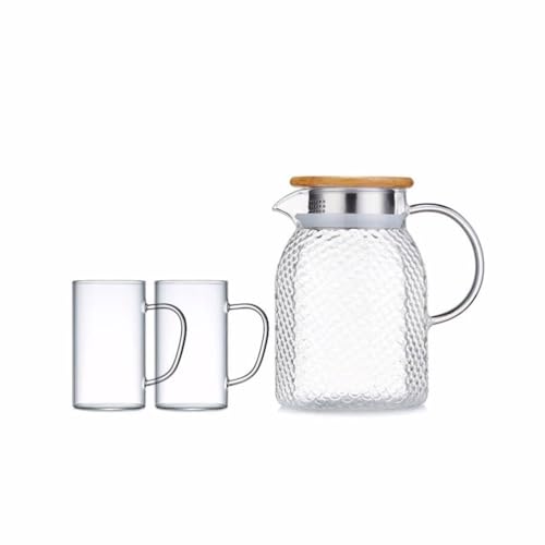 OIJHHFYGDK Klassischer Teekessel aus Glas für zu Hause mit großem Fassungsvermögen, Kühlwasserkanne mit Griff, Teebereiter, Teeservice, Behälter, einfach zu verwenden von OIJHHFYGDK