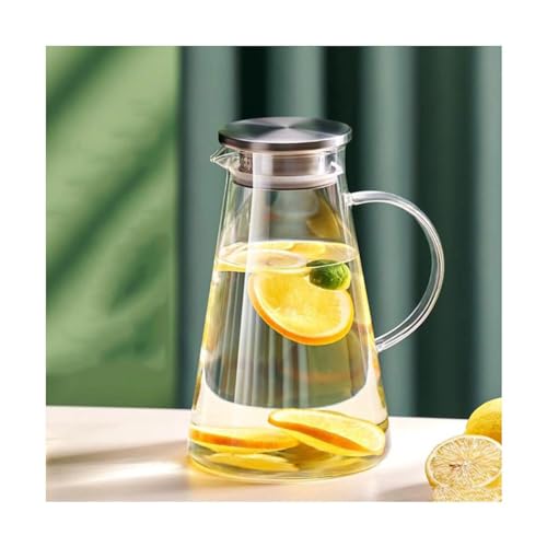 OIJHHFYGDK Klassischer großer Glas-Früchteteekessel für den Haushalt mit Griff, Teekocher, Teeset, 1800 ml/63,4 oz, einfach zu bedienen von OIJHHFYGDK