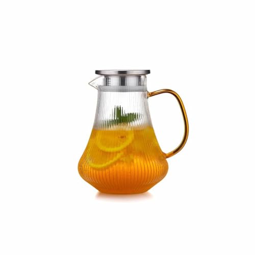 OIJHHFYGDK Klassischer transparenter Glaskessel mit großem Fassungsvermögen, Wasserkanne, Haushaltsbrüher mit Griff, Teeservice, Behälter 1600 ml/56,3 oz, einfach zu verwenden von OIJHHFYGDK