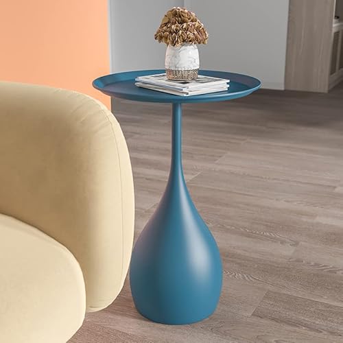 OIJHHFYGDK Moderner Beistelltisch aus Metall mit oberem Tablett, kleiner, runder Couchtisch und Couchtisch, einfache Montage für Schlafzimmer, eleganter Beistelltisch von OIJHHFYGDK