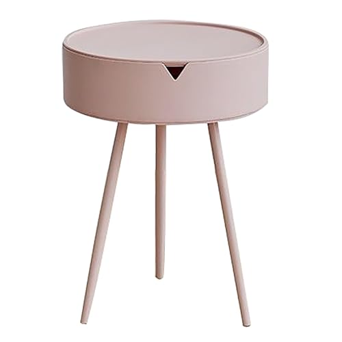 OIJHHFYGDK Moderner Beistelltisch aus Metall mit oberem Tablett, kleiner, runder Couchtisch und Couchtisch, einfache Montage für Schlafzimmer, eleganter Beistelltisch von OIJHHFYGDK
