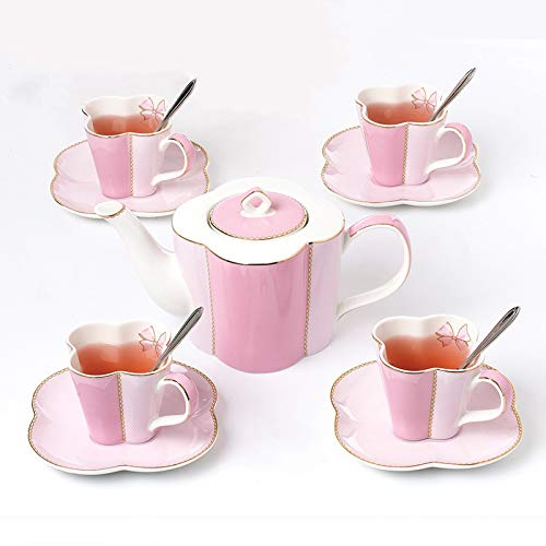 OIJHHFYGDK Porzellan Keramik Kaffee Tee-Sets Kaffeetasse Für 4 Serie China Mit Teetassen Und Teelöffel Geburtstag Hochzeit, von OIJHHFYGDK