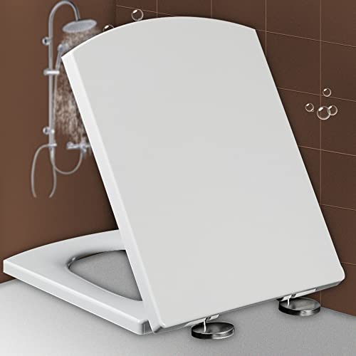 OIJHHFYGDK Quadratischer Toilettensitz, weißer Toilettendeckel mit Schnellverschluss, Standard, langlebiger Toilettendeckel in quadratischer Form, WC-Sitz für Badezimmer, weiß, 44~50 * 37 cm OIJHHFYGDK Quadratischer Toilettensitz, weißer Toilettendeckel mit Schnellverschluss, Standard, langlebiger Toilettendeckel in quadratischer Form, WC-Sitz für Badezimmer, weiß, 44~50 * 37 cm von OIJHHFYGDK