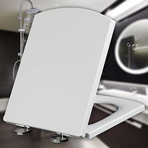 OIJHHFYGDK Quadratischer Toilettensitz mit Absenkautomatik, Familien-Toilettensitze, quadratischer WC-Sitz mit Schnellverschluss, verstellbare Scharniere mit langsamer Absenkung,Weiß-44~50 * 37cm OIJHHFYGDK Quadratischer Toilettensitz mit Absenkautomatik, Familien-Toilettensitze, quadratischer WC-Sitz mit Schnellverschluss, verstellbare Scharniere mit langsamer Absenkung,Weiß-44~50 * 37cm von OIJHHFYGDK