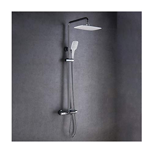 OIJHHFYGDK Settatic Regendusche, Wasserfall-Duscharmatur-Set, Wandbrause, kompletter Regenmischer aus Messing mit Badewannenauslauf, 3 Modi-Handbrause, Chrom von OIJHHFYGDK