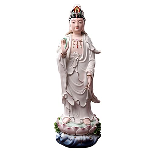 OIJHHFYGDK Südchinesisches Meer Avalokitesvara Buddha-Statue Haushalt Avalokitesvara Bodhisattva Station Statue 22 Zoll hohe Avalokitesvara Keramik Ornament Buddha-Statue von OIJHHFYGDK