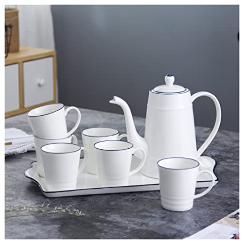 OIJHHFYGDK Tee-Set Für Erwachsene Keramik Teetasse Set Mit Tee Tablett Keramik Kaffeetasse Set Einfach Für Home Tee-Sets Mit, von OIJHHFYGDK