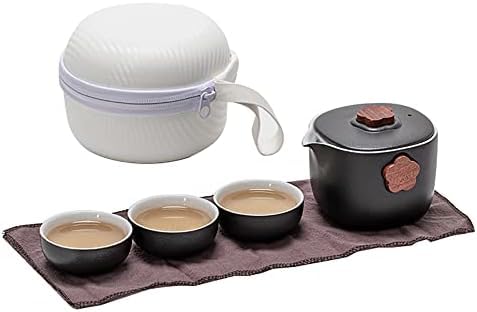 OIJHHFYGDK Teeservice, Tragbares Kungfu-Teeservice, Reise-Teeservice, Keramik-Teeservice für 1 Set, EIN minimalistischer Look mit 1 und 3 Tassen, von OIJHHFYGDK