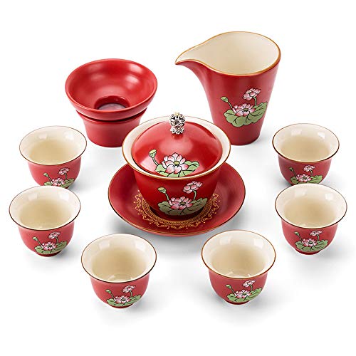 OIJHHFYGDK Teeset aus Keramik, Teeservice, Porzellan-Teekanne mit 6 Teetassen, Teesets, traditionelle Teezeremonie, Kung-Fu-Teeservice, von OIJHHFYGDK