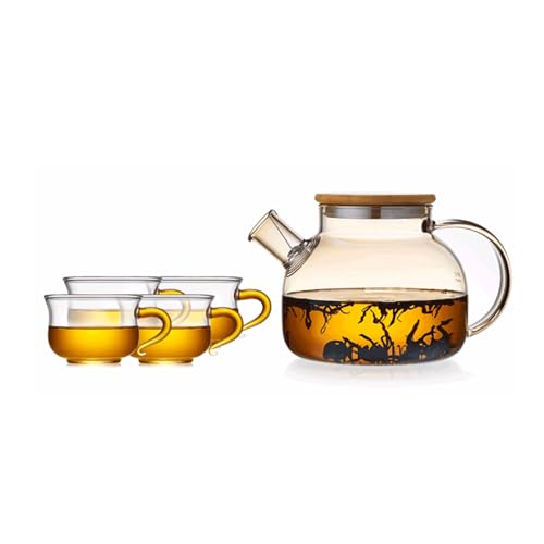 OIJHHFYGDK Teesieb aus Glas, abnehmbar, Edelstahl, Blumen-Set, großes Fassungsvermögen, 35,1 oz/1000 ml von OIJHHFYGDK