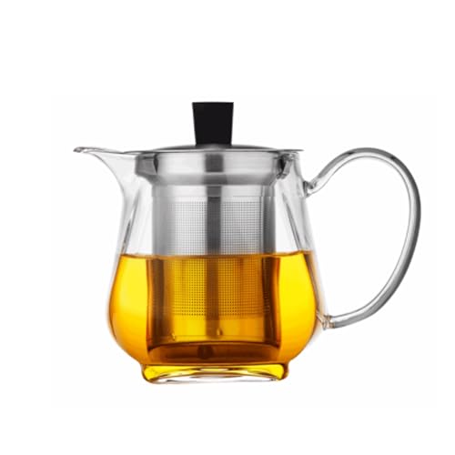 OIJHHFYGDK Tischset aus klarem Glas mit abnehmbarem Teesieb und Deckel aus Edelstahl, 15,8 oz/450 ml von OIJHHFYGDK