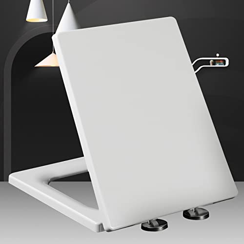 OIJHHFYGDK Toilettensitze Soft-Close-Toilettensitzbezüge in Weiß für den Deckel mit Rutschfestem WC-Sitz, Leicht zu reinigen, Stabil, Oben zu befestigende verstellbare Scharniere,Weiß-41~48 * 36,5cm OIJHHFYGDK Toilettensitze Soft-Close-Toilettensitzbezüge in Weiß für den Deckel mit Rutschfestem WC-Sitz, Leicht zu reinigen, Stabil, Oben zu befestigende verstellbare Scharniere,Weiß-41~48 * 36,5cm von OIJHHFYGDK