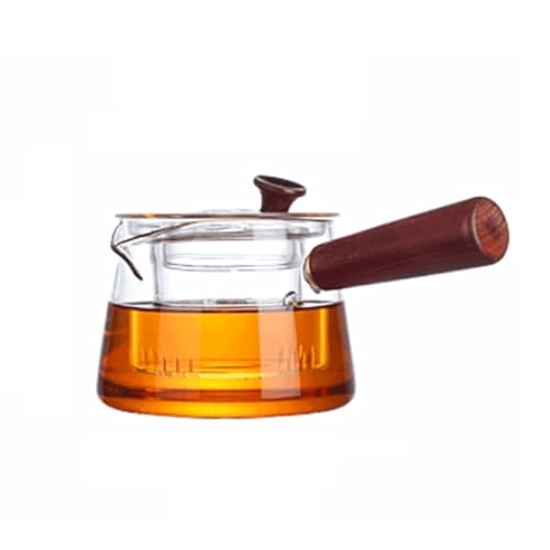 OIJHHFYGDK Transparentes Glas für den Schreibtisch mit Deckel und abnehmbarem Teeablauf, für Teeparty, 17,5 oz/500 ml von OIJHHFYGDK