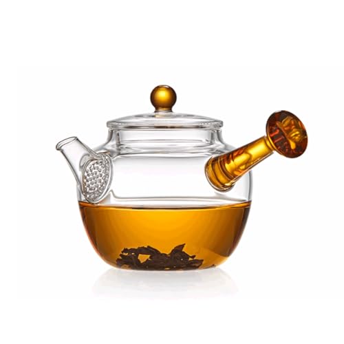 OIJHHFYGDK Transparentes Glas für die Arbeitsplatte mit Filterloch und Deckel, kleines Blumentee-Set, 240 ml von OIJHHFYGDK