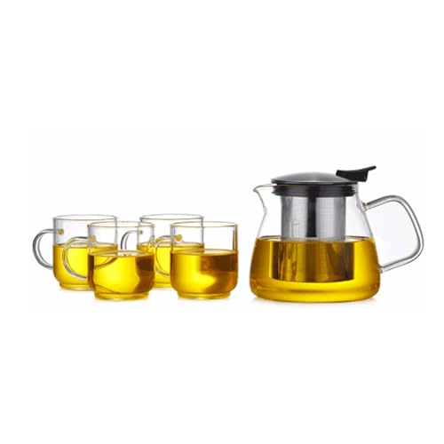 OIJHHFYGDK Transparentes Glas mit abnehmbarem Teefilter und Deckel, Set mit losen Blättern, großes Fassungsvermögen 26,7 oz/760 ml von OIJHHFYGDK