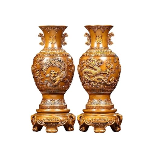 OIJHHFYGDK Vasen-Ornamente für die Bürodekoration, Feng-Shui-Statue für Reichtum und Glück, Schreibtisch-Ornament aus Kunstharz für die Tischdekoration im Homeoffice oder Wohnzimmer von OIJHHFYGDK