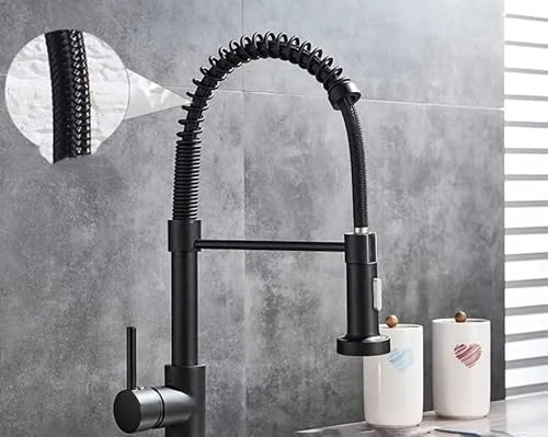 OIJHHFYGDK Wasserhahn, Küchenarmatur aus gebürstetem Nickel, Standmischbatterie, 360 Grad schwenkbarer Strahlsprüher, Küchenspüle, Warm- und Kaltwasserhahn von OIJHHFYGDK