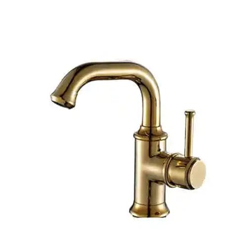 OIJHHFYGDK Wasserhahn, Schwarzer Waschtischhahn aus antikem Messing, Kalt- und Warmwasserwaschtischhahn, ölimprägniertes Finish, Badezimmerwaschbeckenhahn, Mischbatterie von OIJHHFYGDK