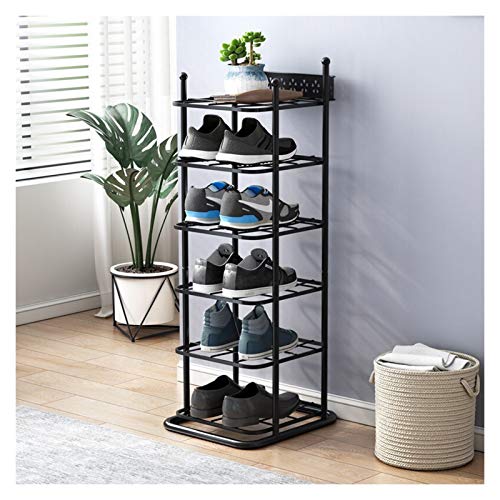 Schuhregal 6-stöckiges Mehrzweck-Schuhregal aus Metall für zu Hause, stabiles und langlebiges eigenständiges Schuhregal für Eingangsbereich, Flur, Schrank, Schlafsaal, Schuhregalschrank für den Schra von OIJHHFYGDK