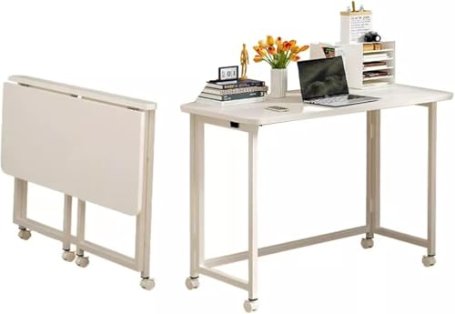 Tragbarer Klappschreibtisch, mobiler Arbeitsplatz mit Rädern, Präsentationswagen mit Rädern, Laptop-Tisch mit Rädern für kleine Räume, Zuhause, Büro, Schule von OIJHHFYGDK