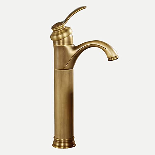 Wasserhahn, Wasserhahn Kompatibel mit Badezimmerwaschbecken Antiker Messinghahn Badezimmer 1-Loch Messinghähne Einloch-Badezimmerhahn Messinghahn Badezimmer Badezimmerhahn Einhebelmischer Kompatibel von OIJHHFYGDK